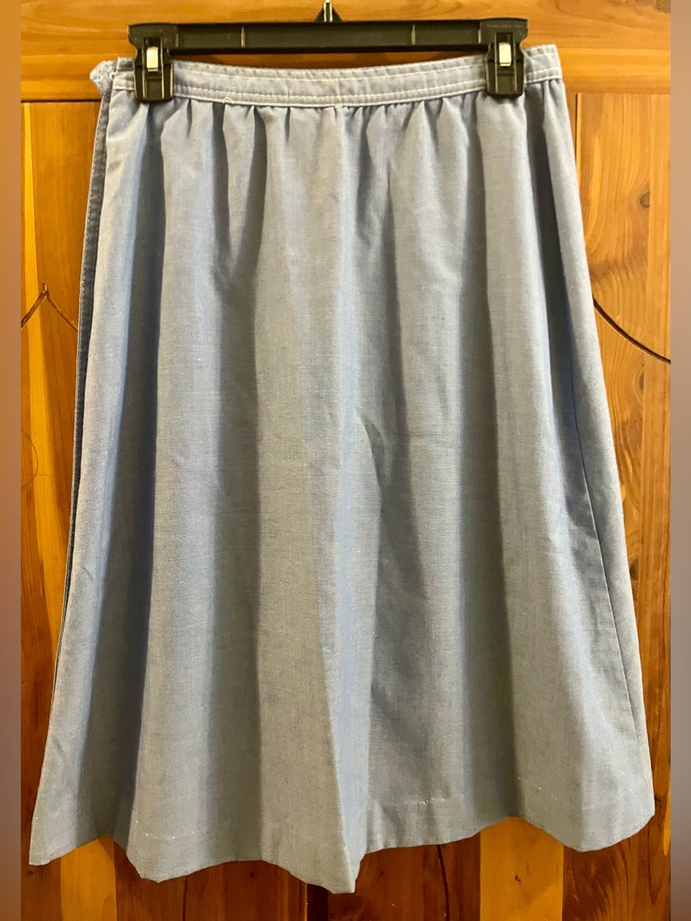 Vintage Chambray Side Button A-Line Skirt - Picture 3 of 9